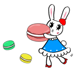 Kawaii cute useful rabbit in Paris sticker #6635833