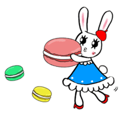 Kawaii cute useful rabbit in Paris sticker #6635833