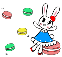 Kawaii cute useful rabbit in Paris sticker #6635834