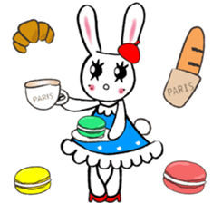 Kawaii cute useful rabbit in Paris sticker #6635836