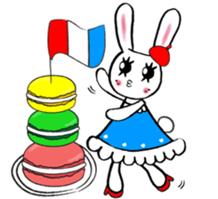 Kawaii cute useful rabbit in Paris sticker #6635838