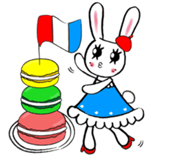 Kawaii cute useful rabbit in Paris sticker #6635838
