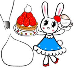 Kawaii cute useful rabbit in Paris sticker #6635839