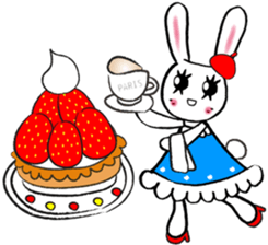 Kawaii cute useful rabbit in Paris sticker #6635840