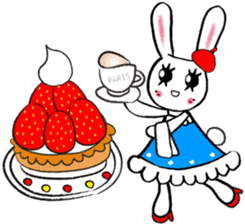 Kawaii cute useful rabbit in Paris sticker #6635840