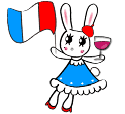 Kawaii cute useful rabbit in Paris sticker #6635841