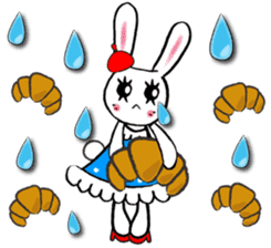 Kawaii cute useful rabbit in Paris sticker #6635843