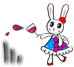 Kawaii cute useful rabbit in Paris sticker #6635847