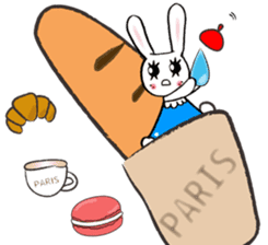 Kawaii cute useful rabbit in Paris sticker #6635850