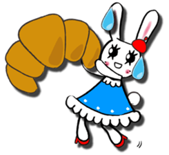 Kawaii cute useful rabbit in Paris sticker #6635852