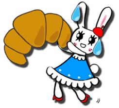 Kawaii cute useful rabbit in Paris sticker #6635852