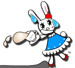 Kawaii cute useful rabbit in Paris sticker #6635853