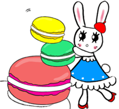 Kawaii cute useful rabbit in Paris sticker #6635855