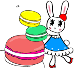 Kawaii cute useful rabbit in Paris sticker #6635855