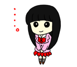 Kurokami sugar style girls' school. sticker #6637818