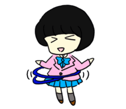 Kurokami sugar style girls' school. sticker #6637819