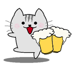 Gray cat(Wink articles) sticker #6638974