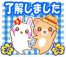 Rabbit and bear Love SUMMER sticker sticker #6639937