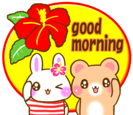 Rabbit and bear Love SUMMER sticker sticker #6639941