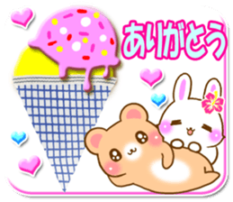 Rabbit and bear Love SUMMER sticker sticker #6639944