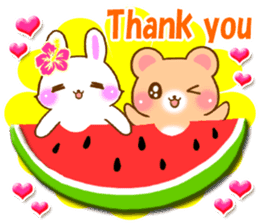 Rabbit and bear Love SUMMER sticker sticker #6639946