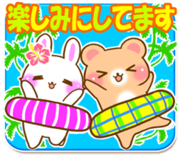 Rabbit and bear Love SUMMER sticker sticker #6639957