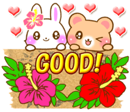 Rabbit and bear Love SUMMER sticker sticker #6639959