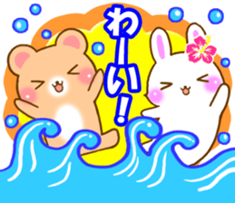 Rabbit and bear Love SUMMER sticker sticker #6639965