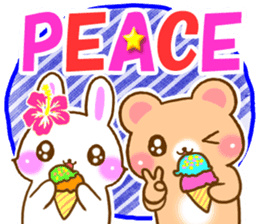 Rabbit and bear Love SUMMER sticker sticker #6639966