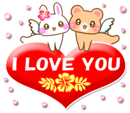 Rabbit and bear Love SUMMER sticker sticker #6639971