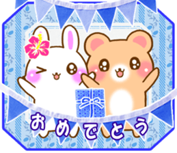 Rabbit and bear Love SUMMER sticker sticker #6639973