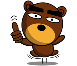 Black Eyebrows Bear 11 sticker #6640258