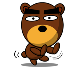 Black Eyebrows Bear 11 sticker #6640259