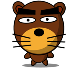 Black Eyebrows Bear 11 sticker #6640260