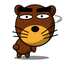 Black Eyebrows Bear 11 sticker #6640263