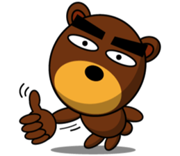 Black Eyebrows Bear 11 sticker #6640272