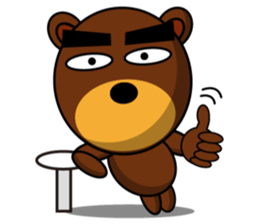 Black Eyebrows Bear 11 sticker #6640273