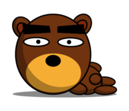 Black Eyebrows Bear 11 sticker #6640276