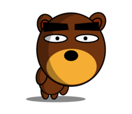Black Eyebrows Bear 11 sticker #6640280
