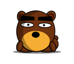 Black Eyebrows Bear 11 sticker #6640281