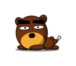 Black Eyebrows Bear 11 sticker #6640282