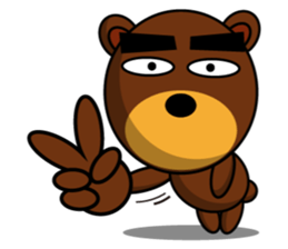 Black Eyebrows Bear 11 sticker #6640284