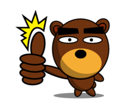 Black Eyebrows Bear 11 sticker #6640292