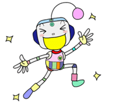 Colorful robot 3 sticker #6641301