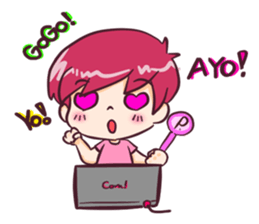 the pink boy and girl sticker #6643415