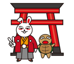 Samurai rabbit and tortoise sticker #6646123