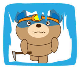 A pretty bear and panda climb a mountain sticker #6648617