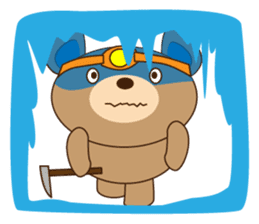 A pretty bear and panda climb a mountain sticker #6648617