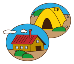 A pretty bear and panda climb a mountain sticker #6648619