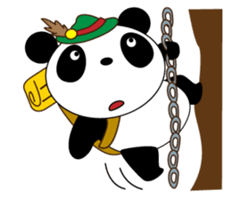 A pretty bear and panda climb a mountain sticker #6648622